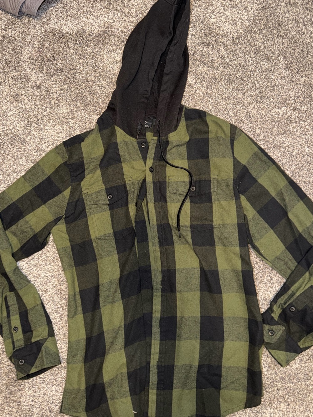 Burnside Black and Olive Flannel